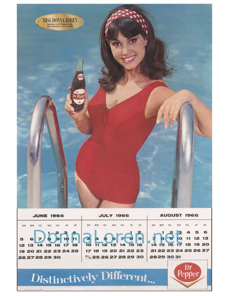 Dr Pepper Calendar: June-July-August 1966 Poster