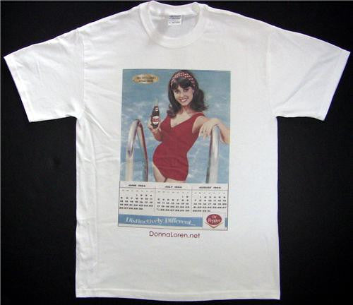 Dr Pepper Calendar Unisex Cotton Tee in White-Size Medium Only